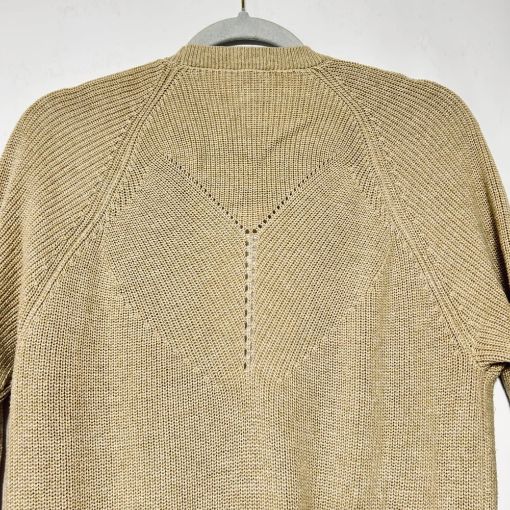 Cabi Cardigan Women M Tan Longline Hook Eye Ribbed Knit Duster 3359 Neutral Core - Picture 10 of 11